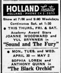 Knickerbocker Theatre - 1 May 1959 Ad